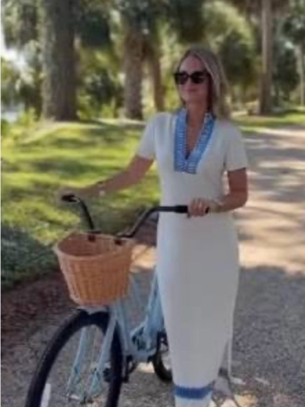 Sail to Sable -NWT White Midi Dress with Blue Trellis ! Sold out ! XS